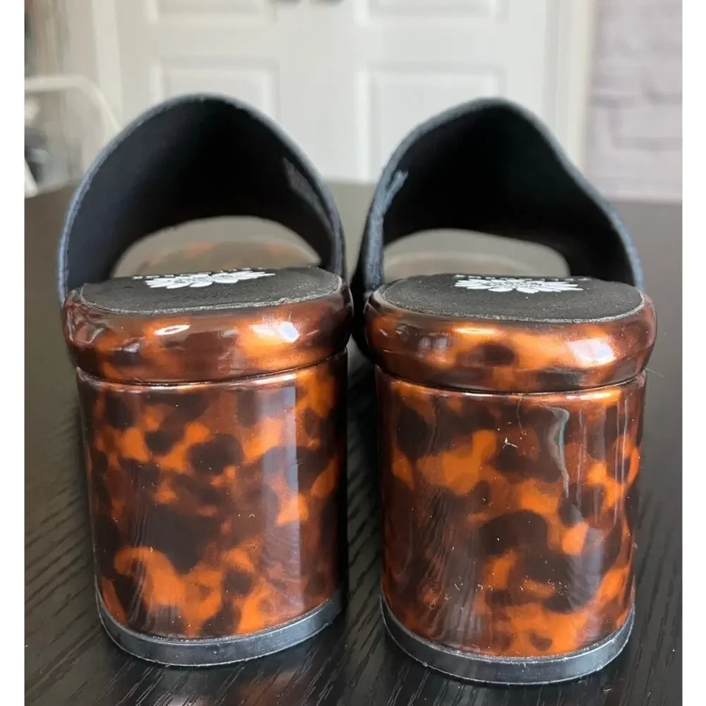 NWOB Yellow Box "Chanelle" square toe black suede chunky Y2K block heels - Picture 7 of 8